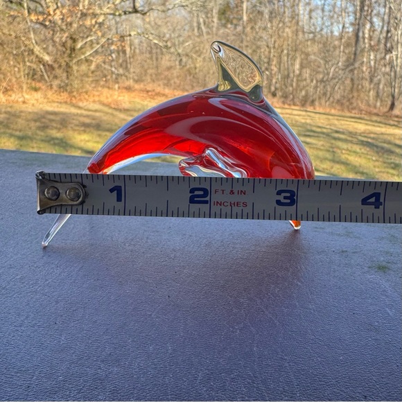 VINTAGE GLASS DOLPHIN FIGURINE - Picture 3 of 8